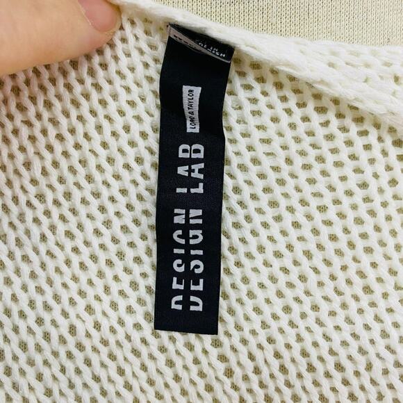 Lord & Taylor Design Lab Sweater Faux Wrap Cream Loop Knit Womens Small - Picture 5 of 7